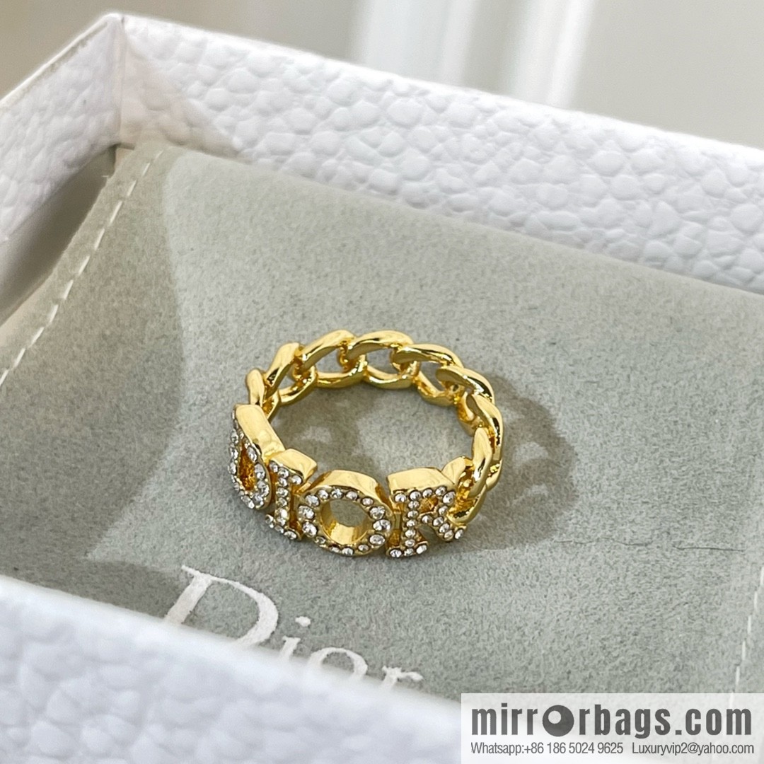New ☑️ DIOR Dior full diamond letter ring