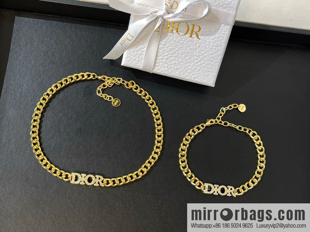 New ☑️ DIOR Dior full diamond bracelet necklace