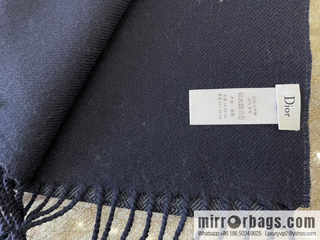 Dior Blue Oblique Print Unisex Scarf