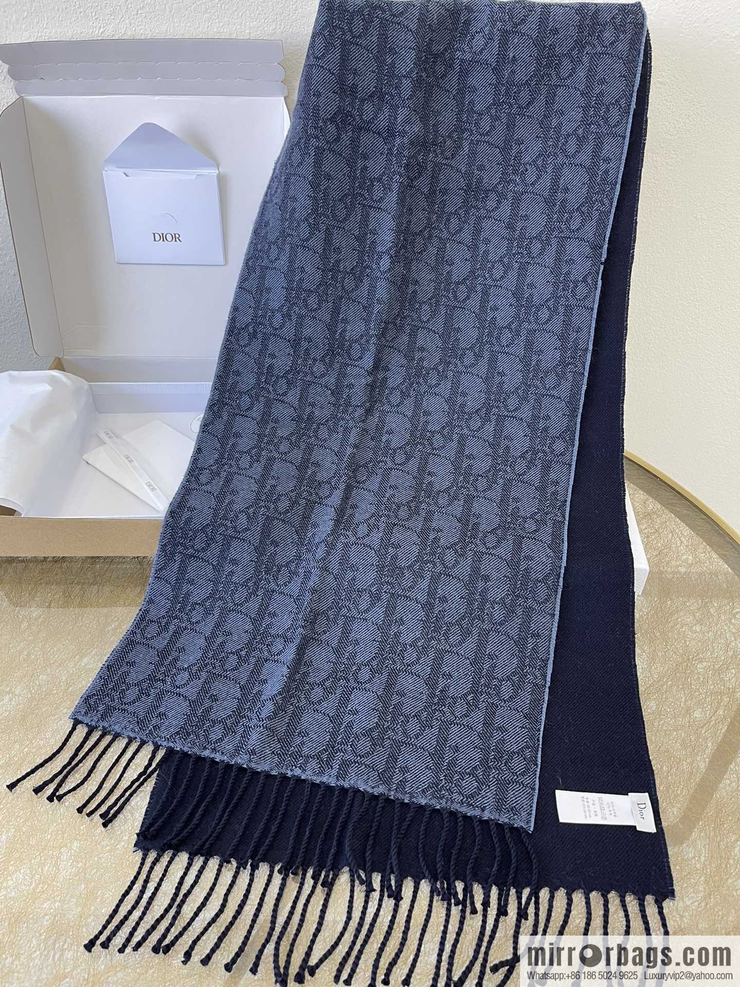 Dior Blue Oblique Print Unisex Scarf