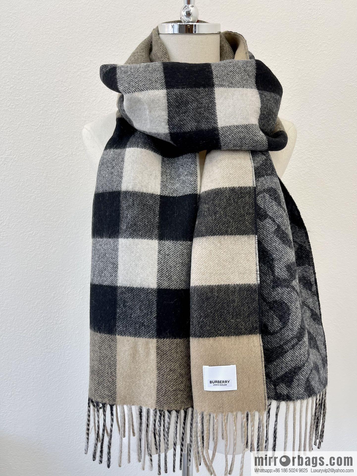 Burberry Jacquard Worsted Cashmere Scarf