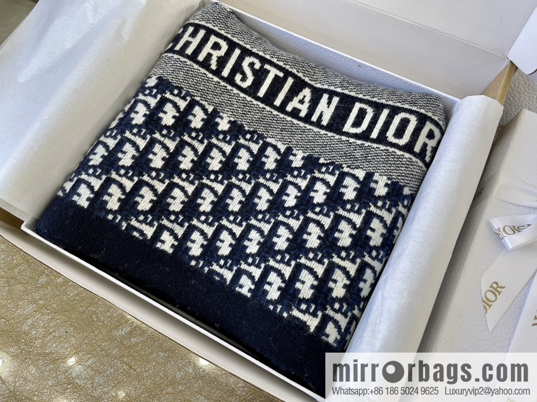 Dior Oblique printed wool-cashmere-blend scarf 91CDO313I171_C540