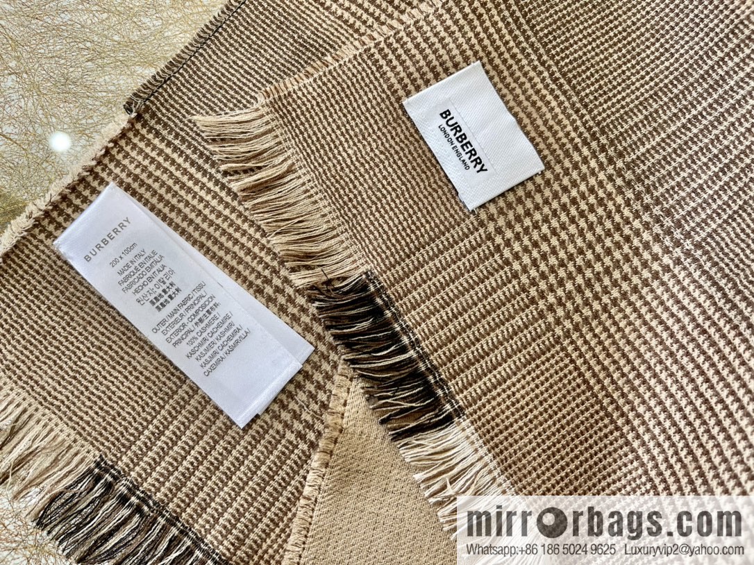 Burberry 100% Cashmere Double Sided Scarf Large Shawl