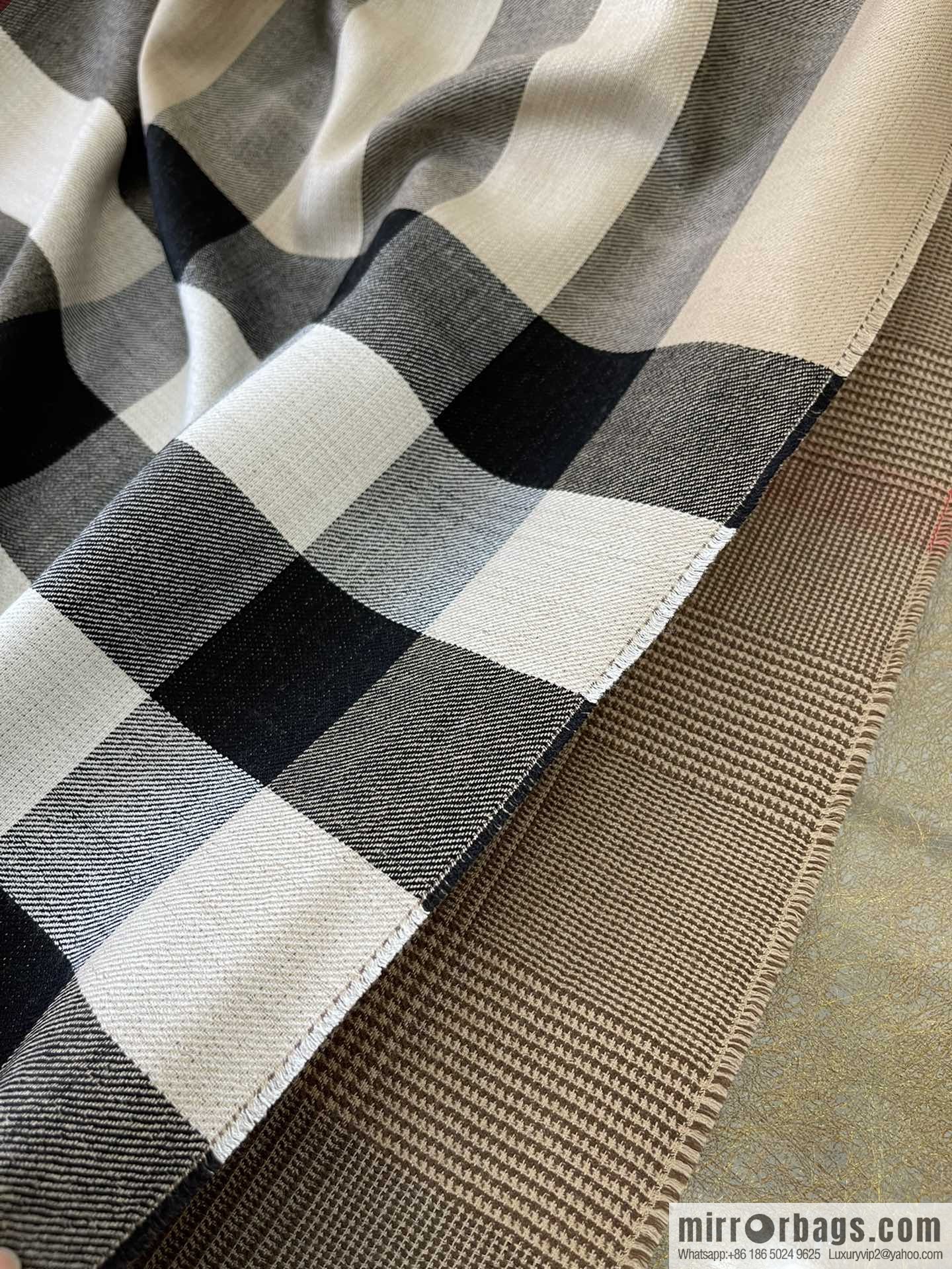 Burberry 100% Cashmere Double Sided Scarf Large Shawl
