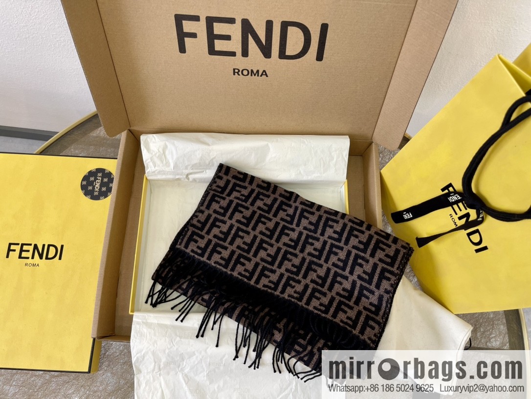 FENDI Fendi FF small letter jacquard 100% wool scarf FXS366