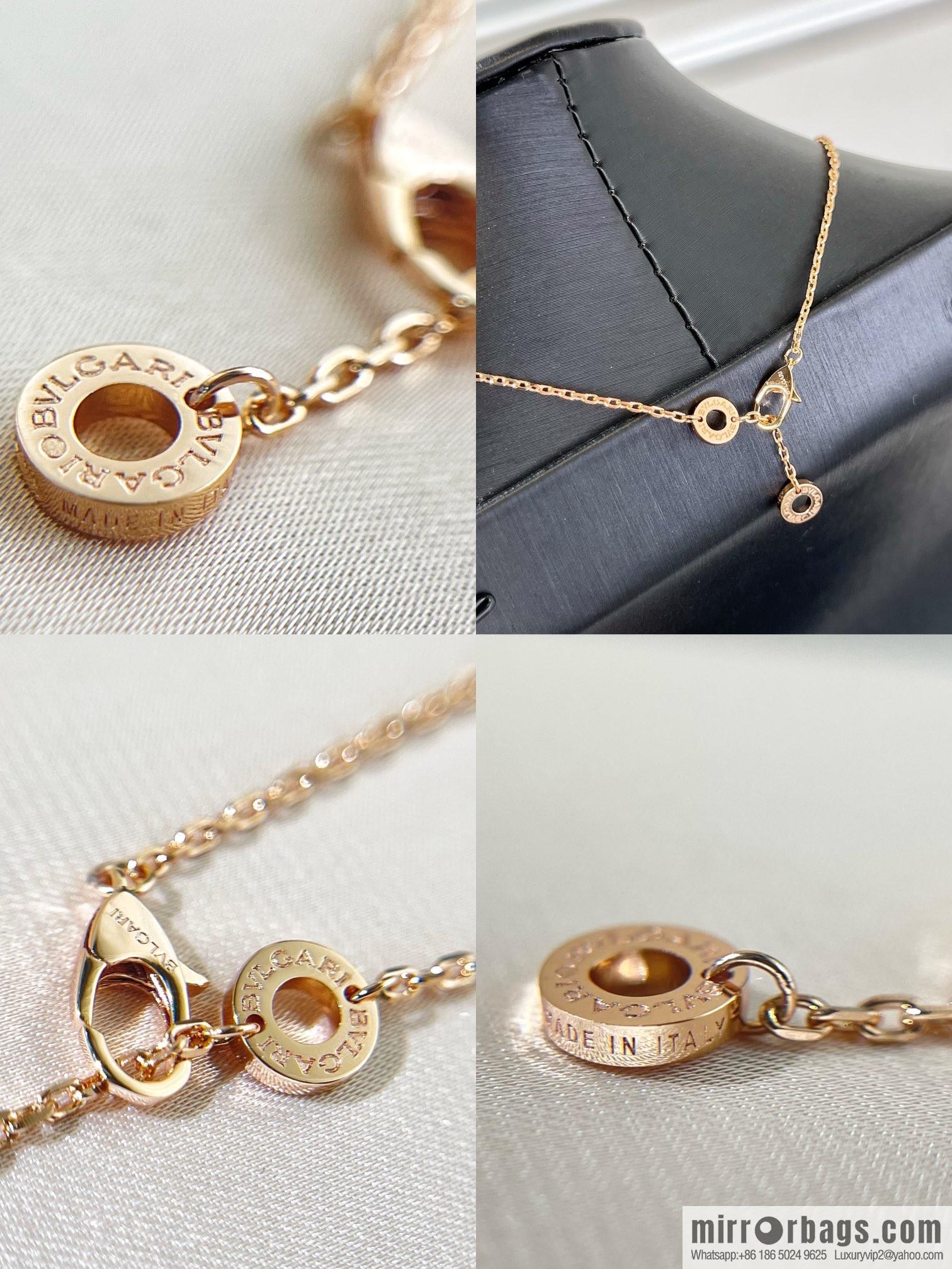 BVLGARI Bulgari classic snake bone pink diamond necklace