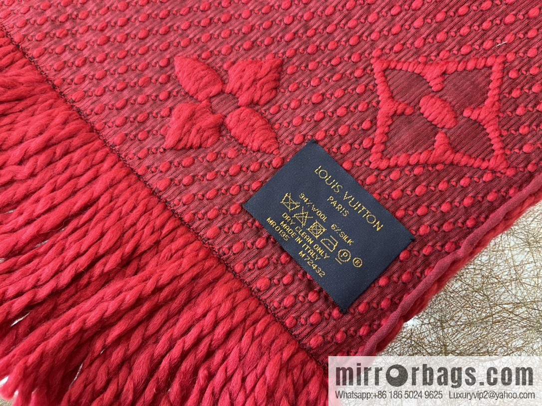 LV Louis Vuitton Monogram large flower pattern wool scarf M72432
