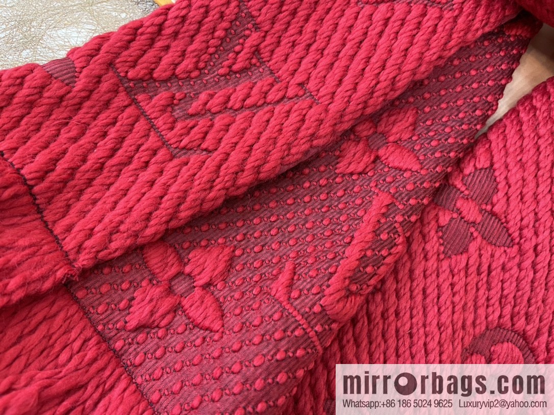 LV Louis Vuitton Monogram large flower pattern wool scarf M72432