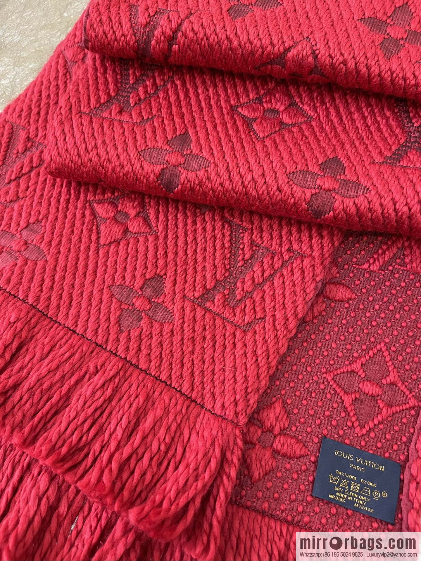 LV Louis Vuitton Monogram large flower pattern wool scarf M72432