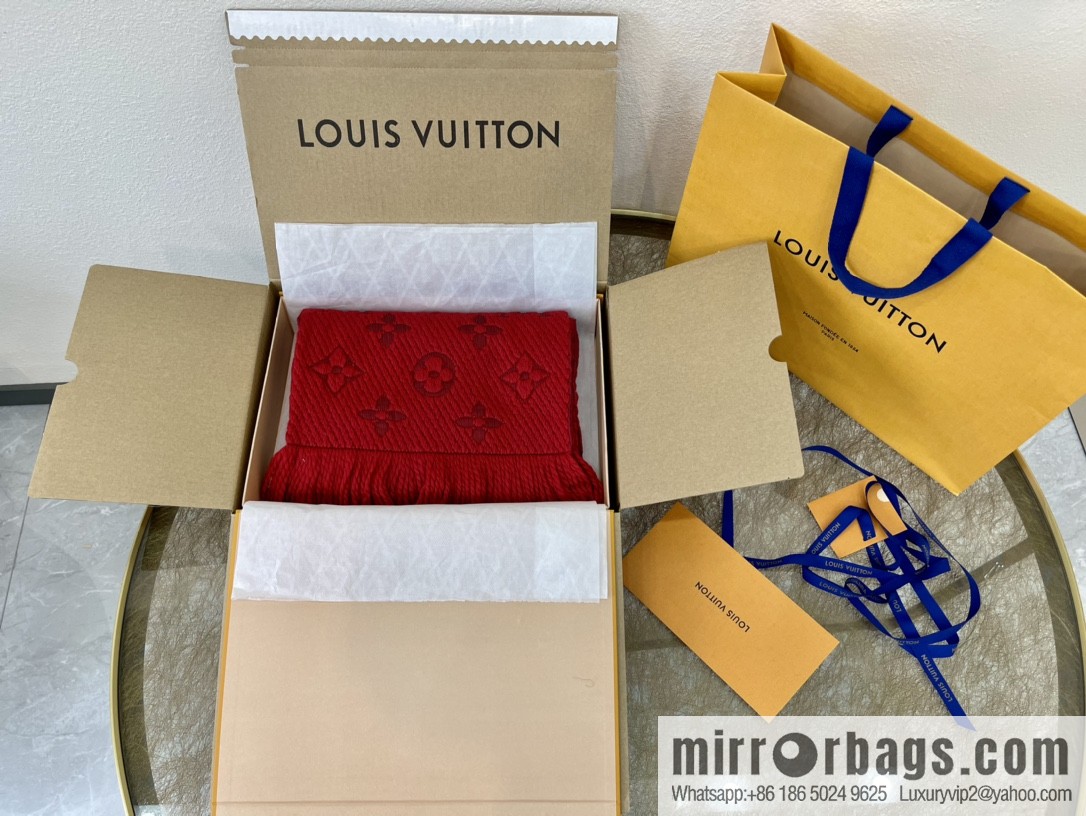 LV Louis Vuitton Monogram large flower pattern wool scarf M72432