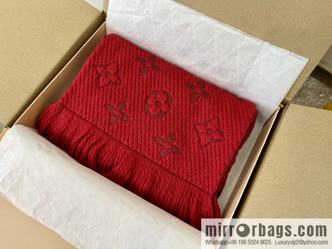 LV Louis Vuitton Monogram large flower pattern wool scarf M72432