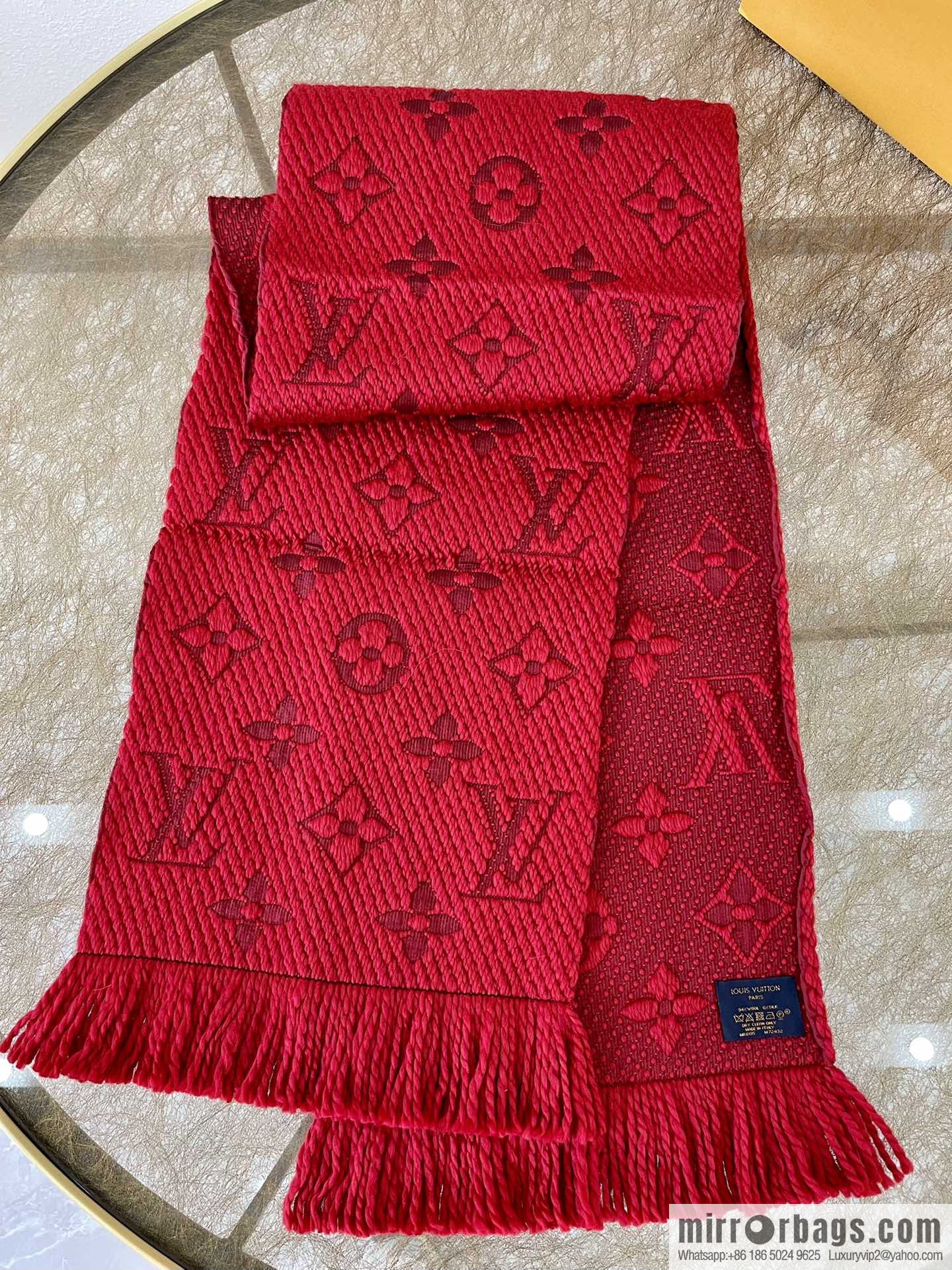 LV Louis Vuitton Monogram large flower pattern wool scarf M72432