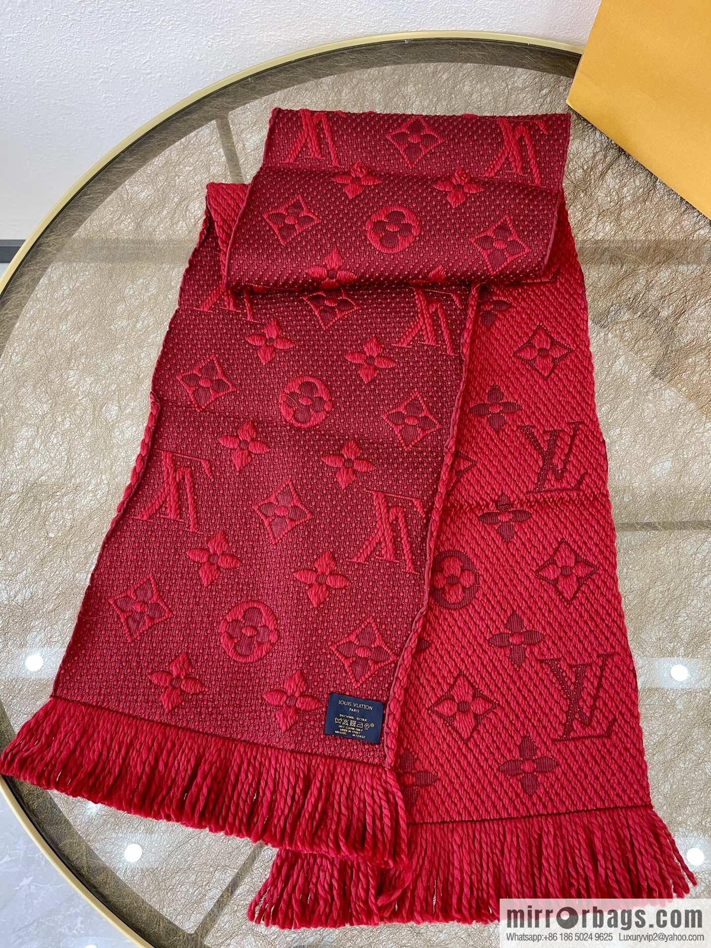 LV Louis Vuitton Monogram large flower pattern wool scarf M72432