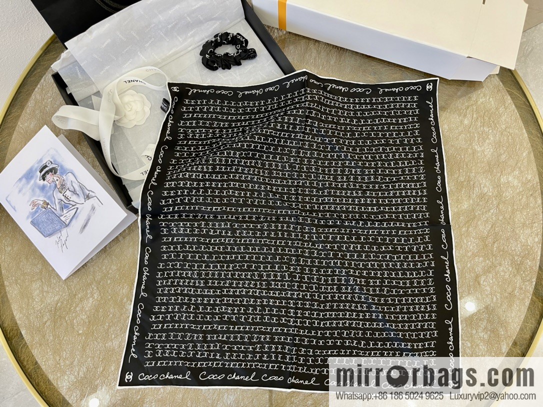 CHANEL CHANEL CC Letter 100% Silk Small Square