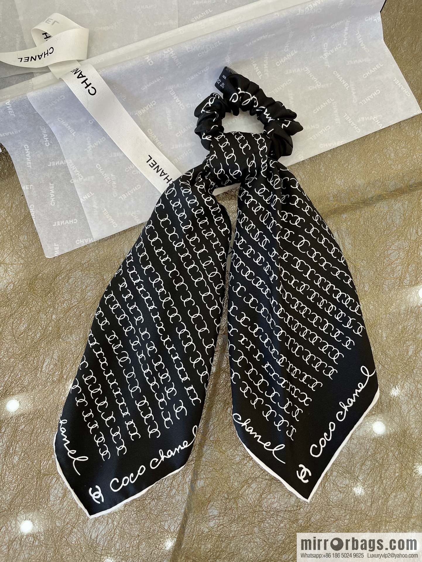 CHANEL CHANEL CC Letter 100% Silk Small Square