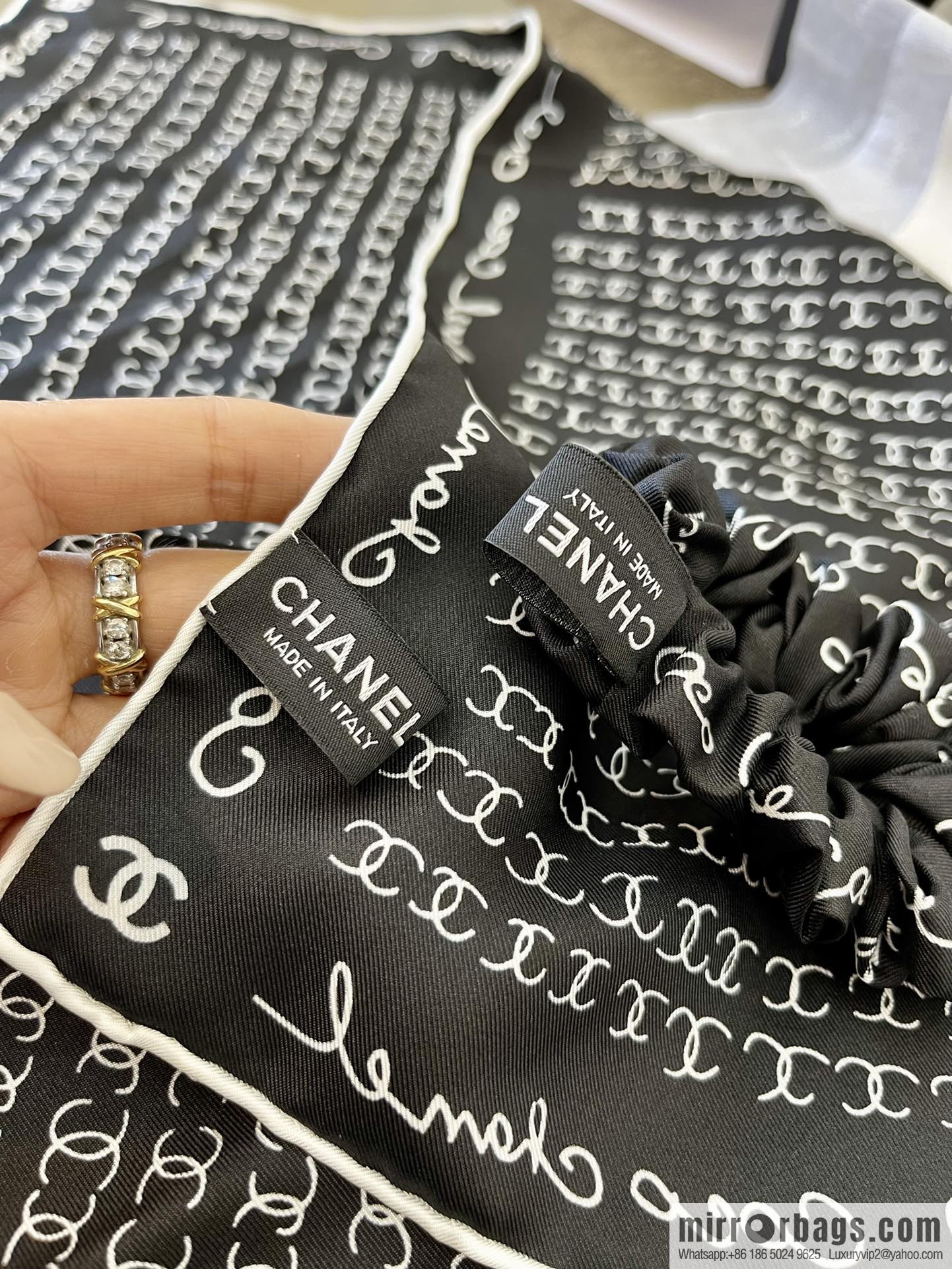 CHANEL CHANEL CC Letter 100% Silk Small Square
