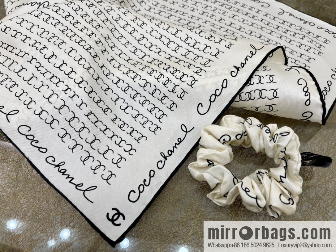 CHANEL CHANEL CC Letter 100% Silk Small Square