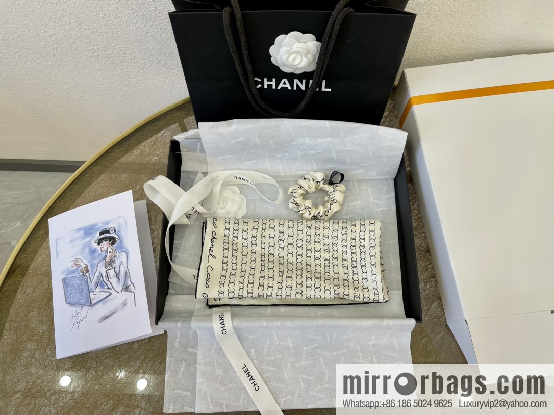 CHANEL CHANEL CC Letter 100% Silk Small Square
