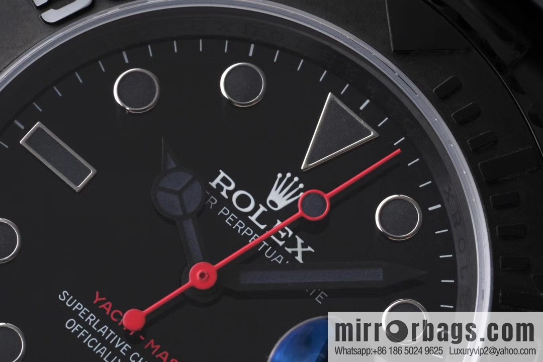 VR Factory, Red Yacht Triple Red This custom product is a reference to Rolex Yacht 1166220 Diamond Carbon (DCL) coated case