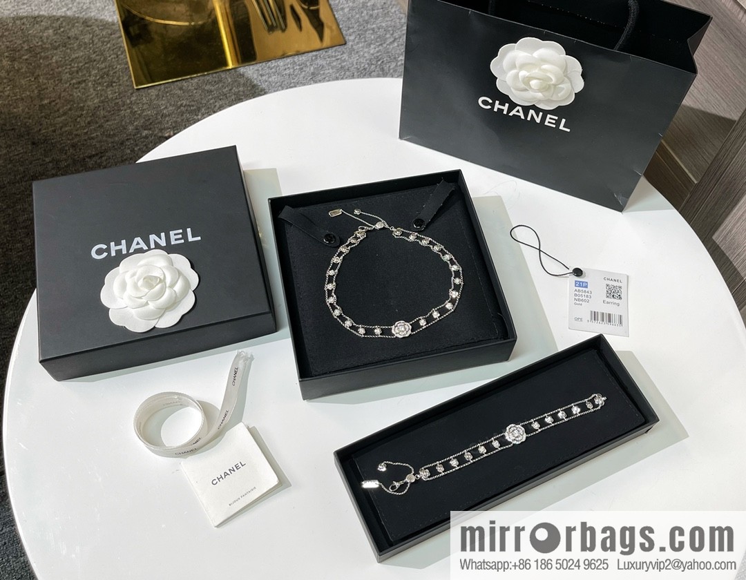 New ☑️ CHANEL Chanel double c double layer camellia necklace bracelet