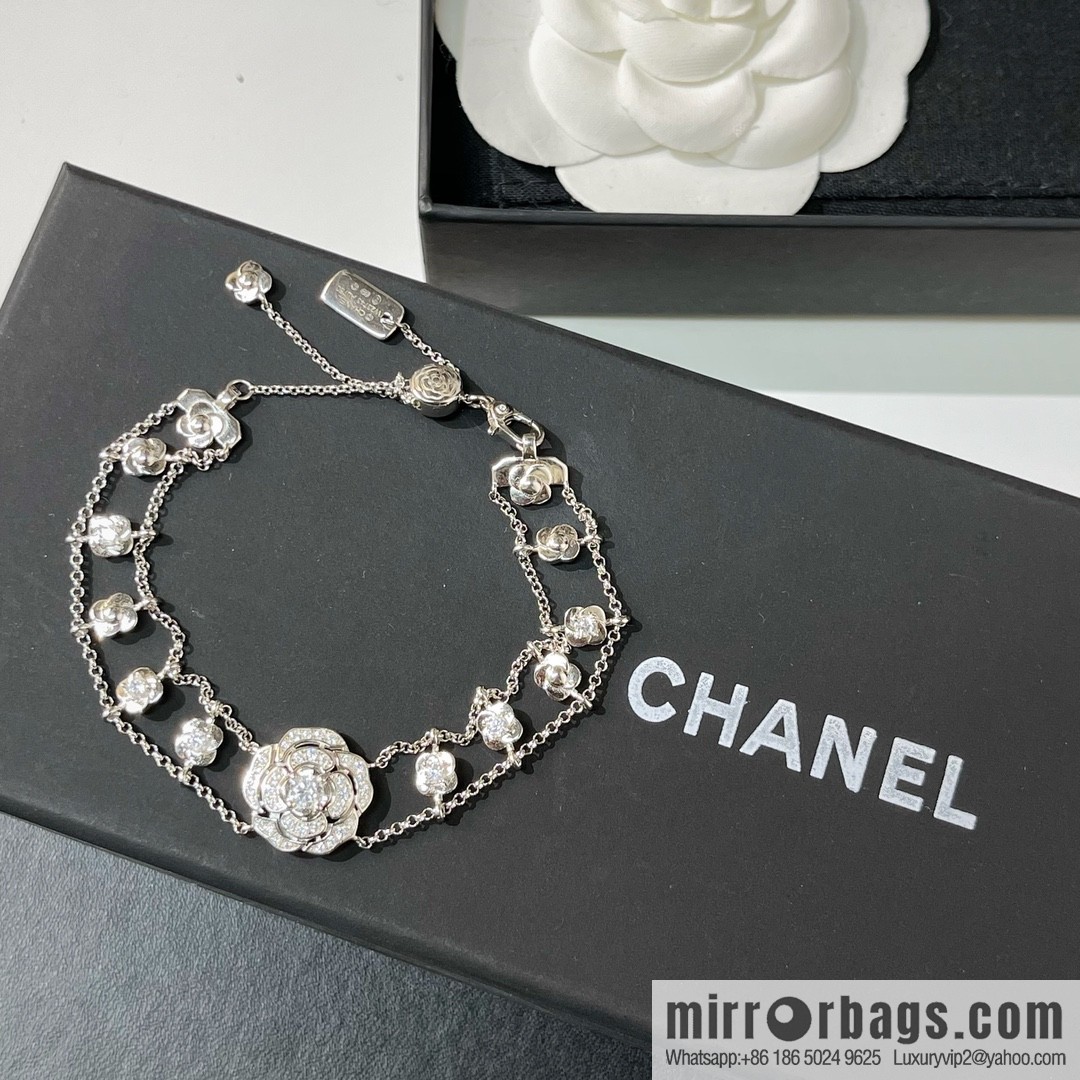 New ☑️ CHANEL Chanel double c double layer camellia necklace bracelet