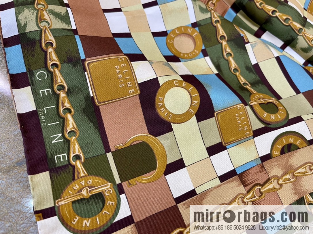 CELINE 100% silk medieval silk scarf