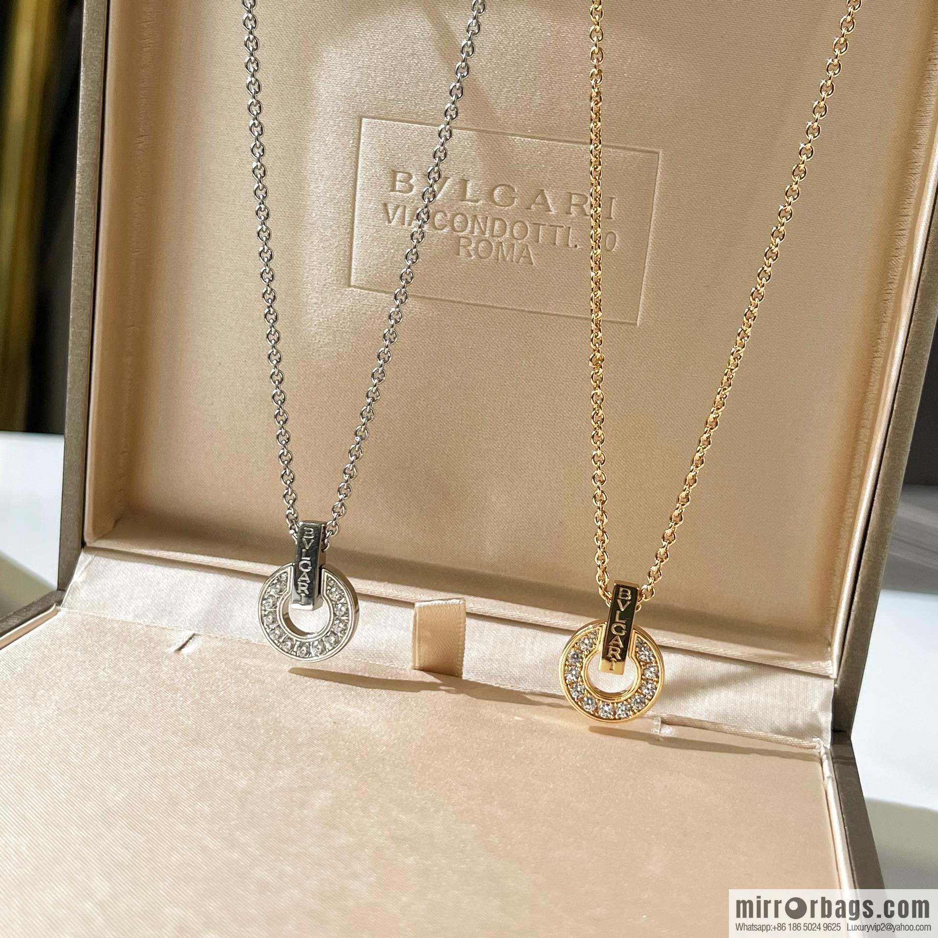 BVLGARI Bulgari diamond round cake earrings necklace