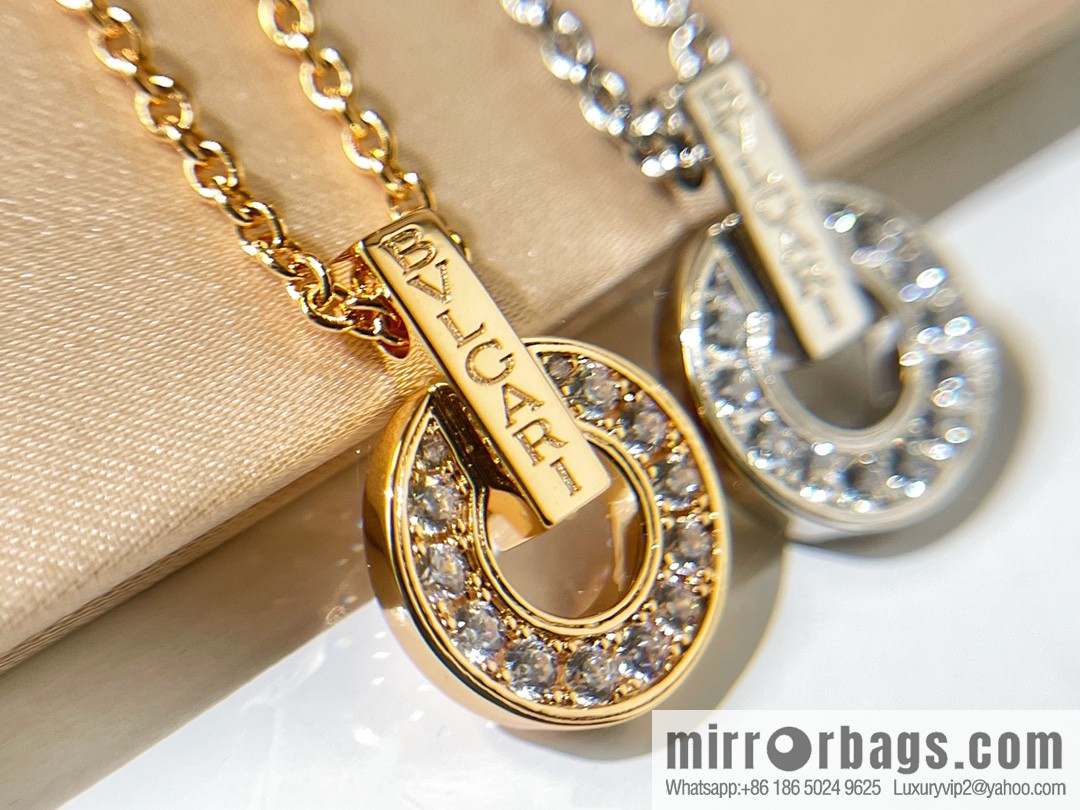 BVLGARI Bulgari diamond round cake earrings necklace