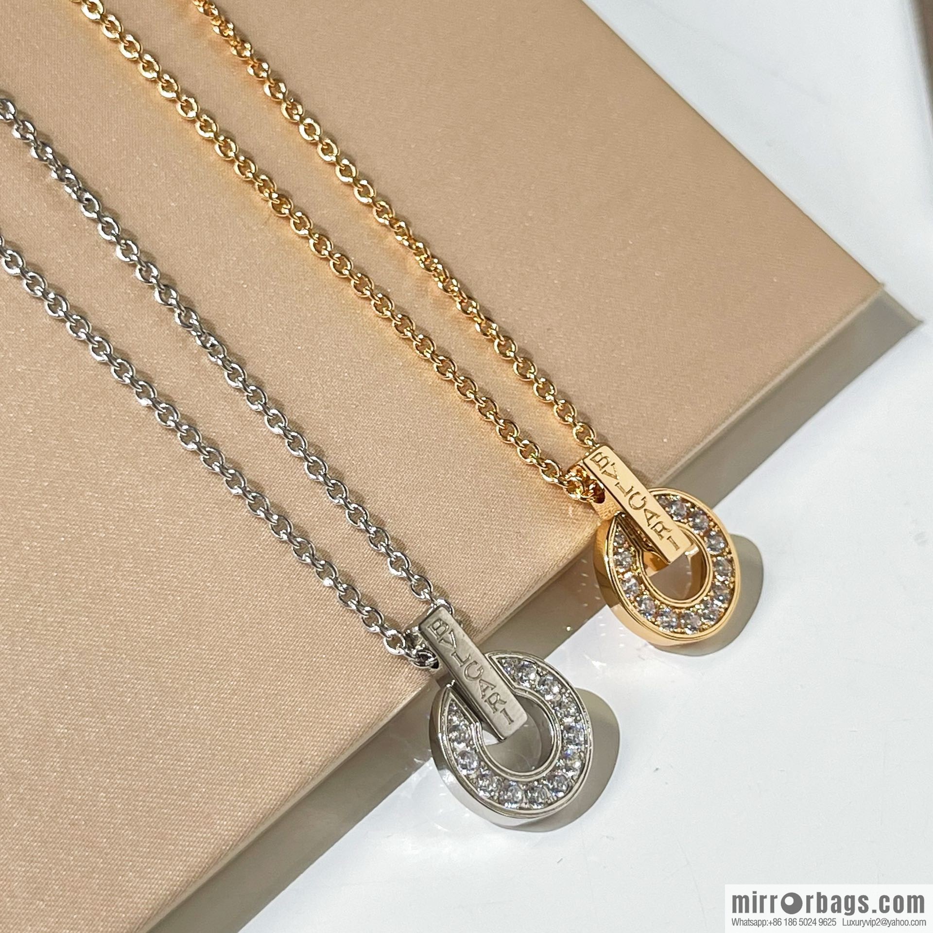 BVLGARI Bulgari diamond round cake earrings necklace
