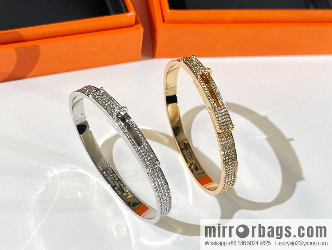 Hermès HERMES Kelly full diamond bracelet bracelet