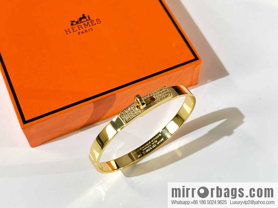 Hermès HERMES Kelly half diamond bracelet bracelet