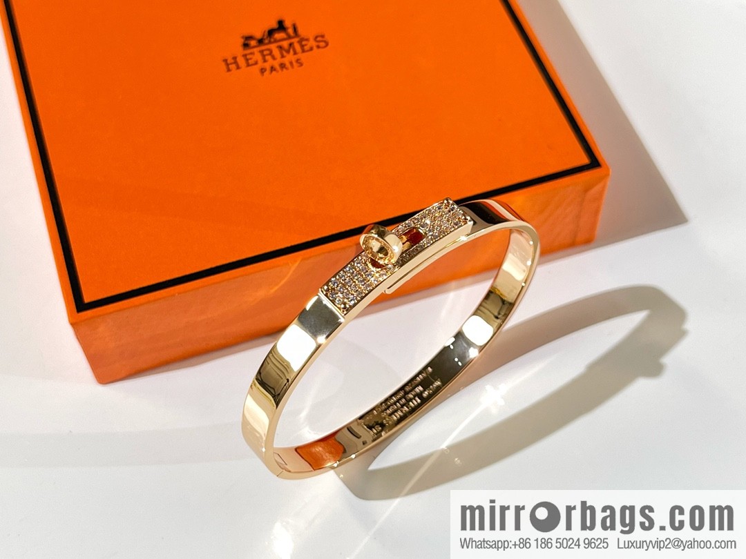 Hermès HERMES Kelly half diamond bracelet bracelet