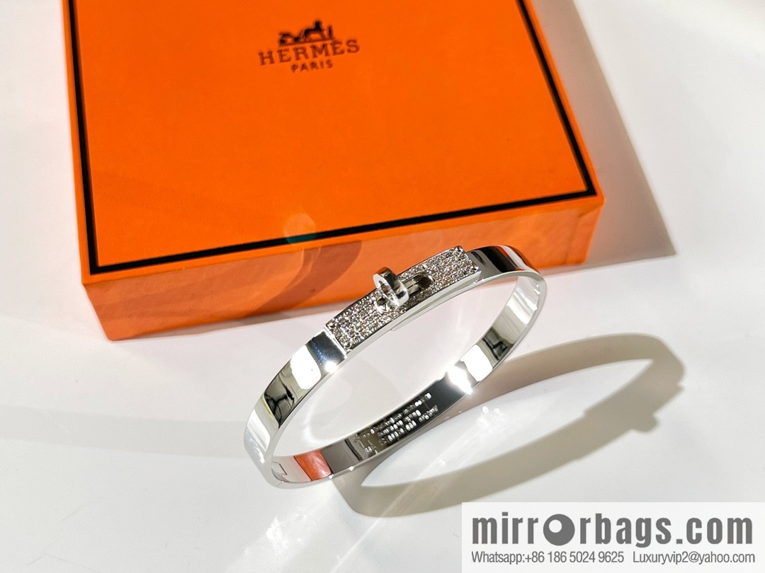 Hermès HERMES Kelly half diamond bracelet bracelet