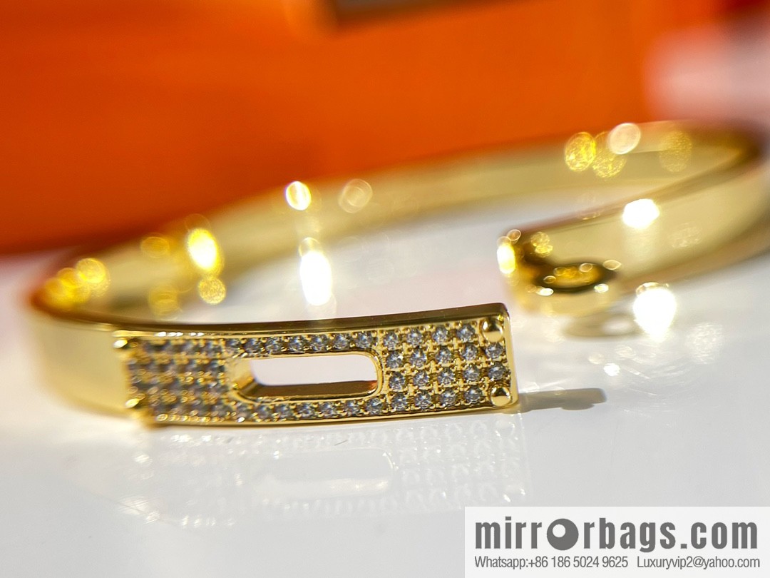Hermès HERMES Kelly half diamond bracelet bracelet