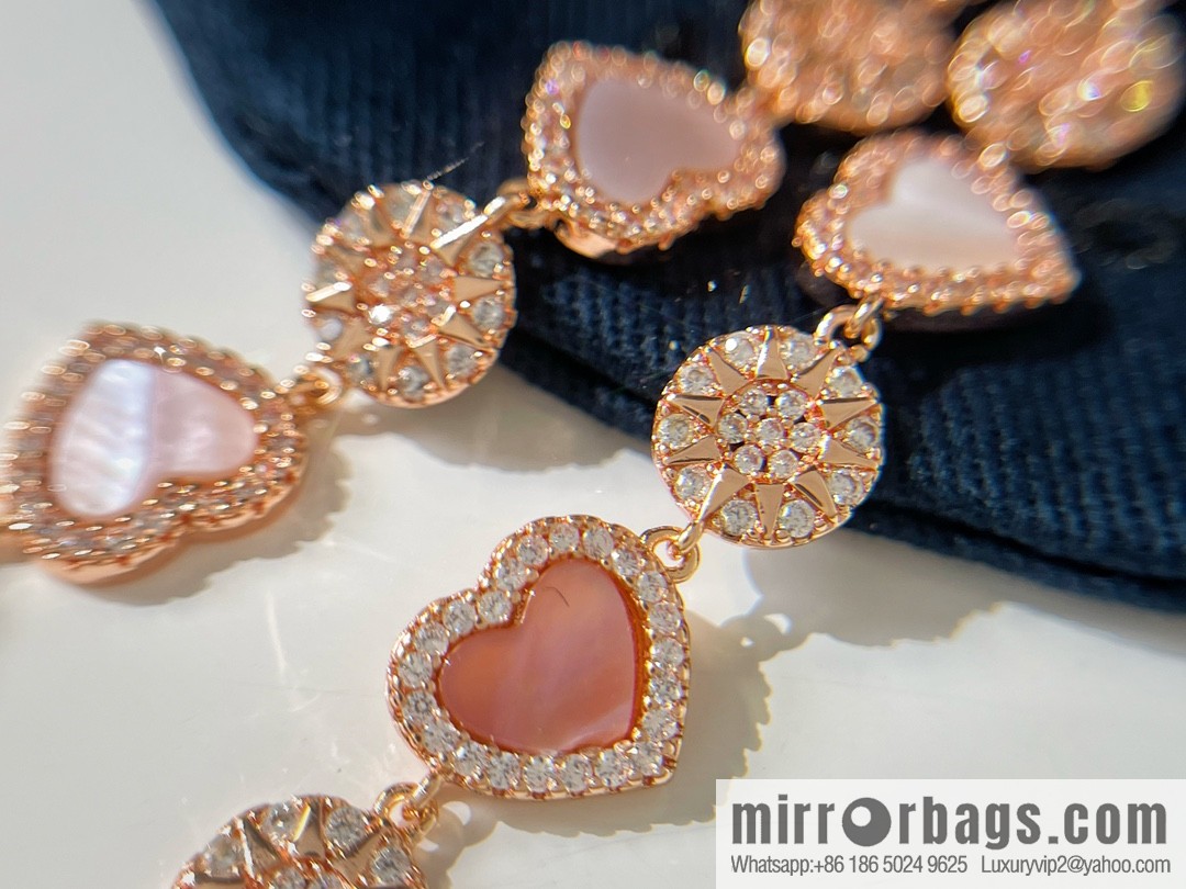 APM Monaco pink mother shell heart connected adjustable bracelet
