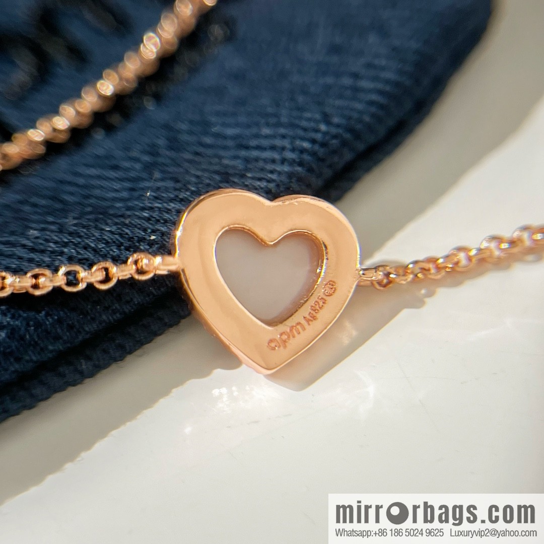 APM Monaco pink mother shell love bracelet adjustable