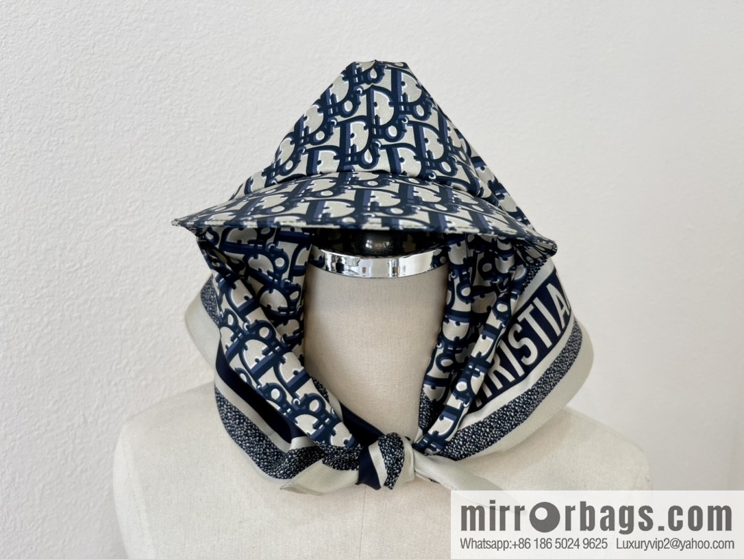 Dior 100% Mulberry Silk Sun Hat & Squares