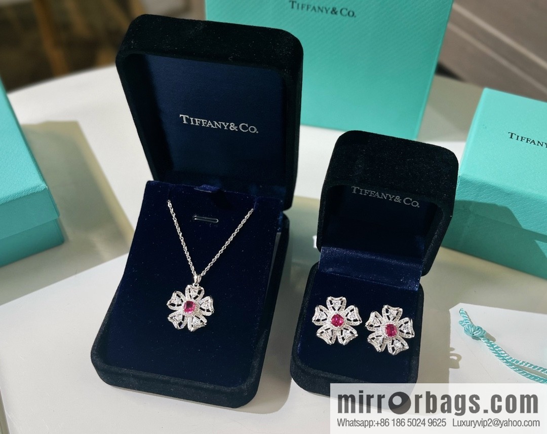 New ☑️ Tiffany & Co. Tiffany & Co. Clover Ruby necklace stud earrings