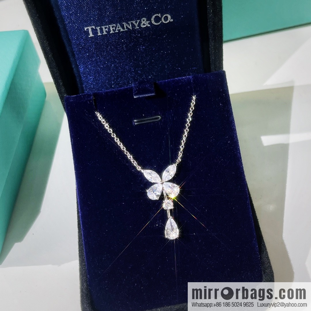 New ☑️ TIFFANY & Co. Tiffany & Co. Four-leaf clover water drop diamond necklace