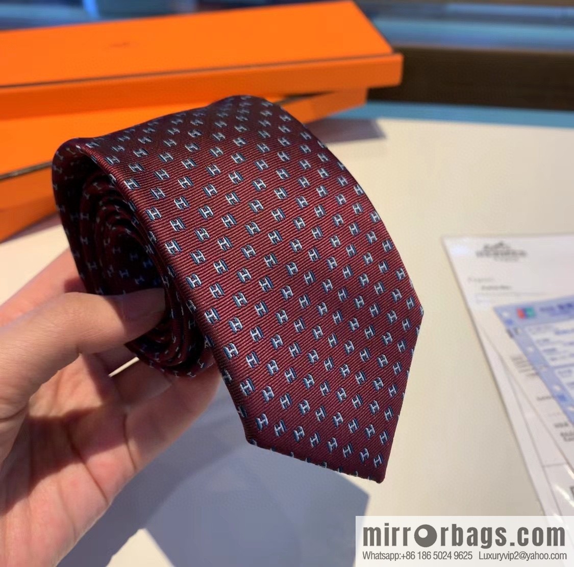 Hermes H letter men's new tie series