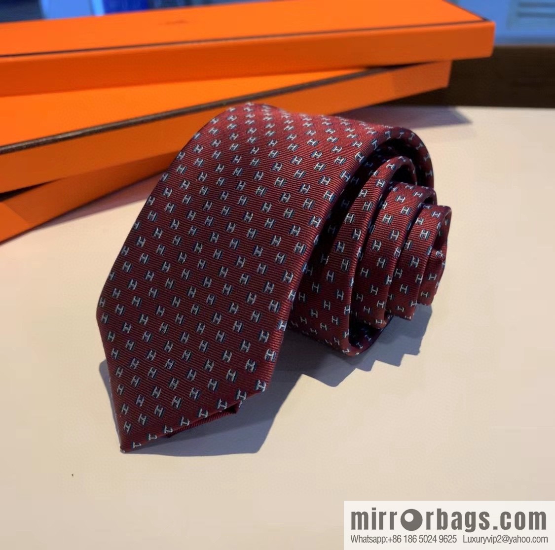 Hermes H letter men's new tie series