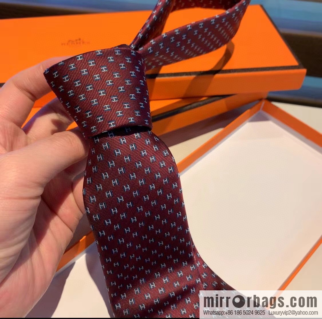 Hermes H letter men's new tie series