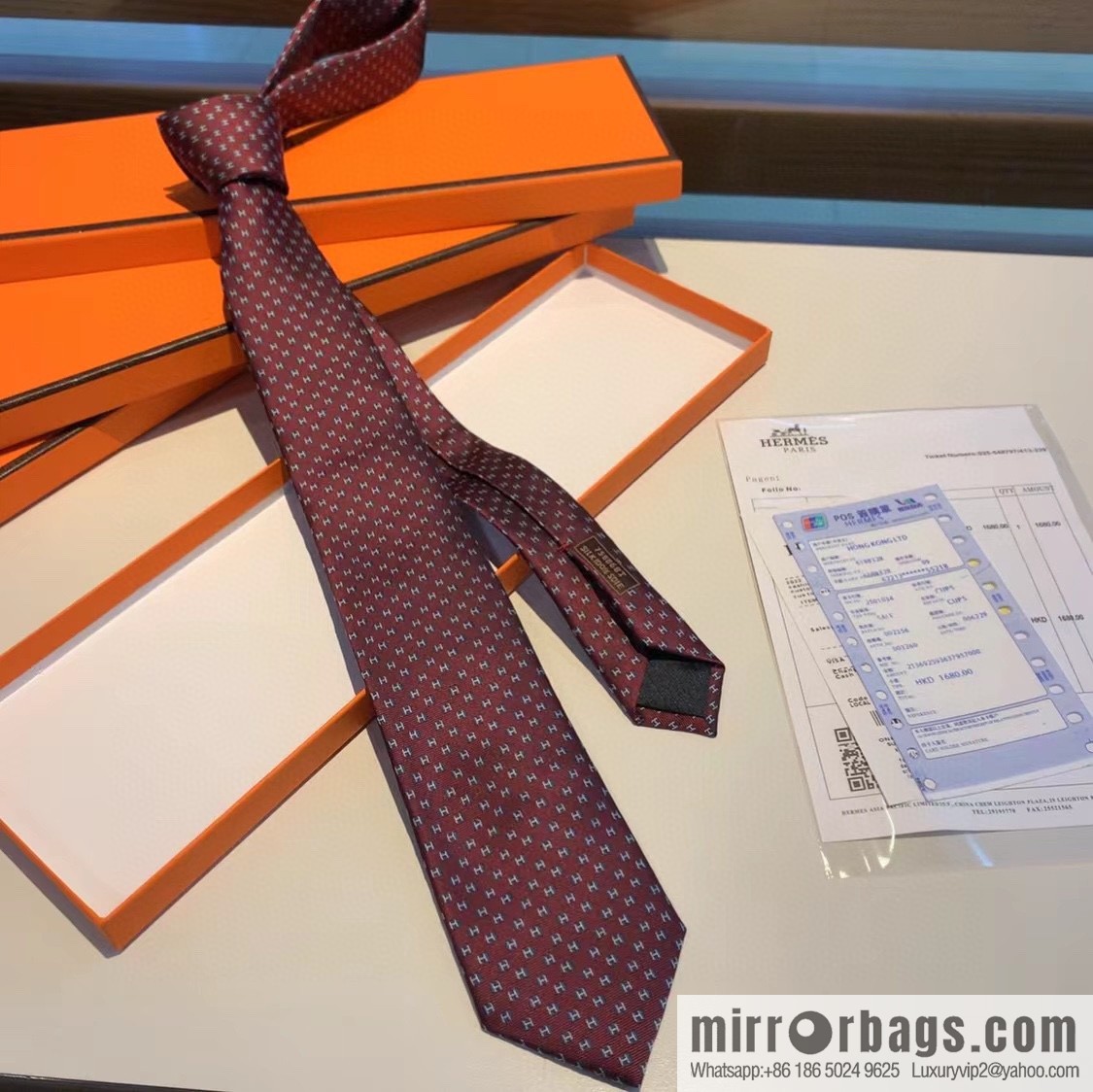 Hermes H letter men's new tie series