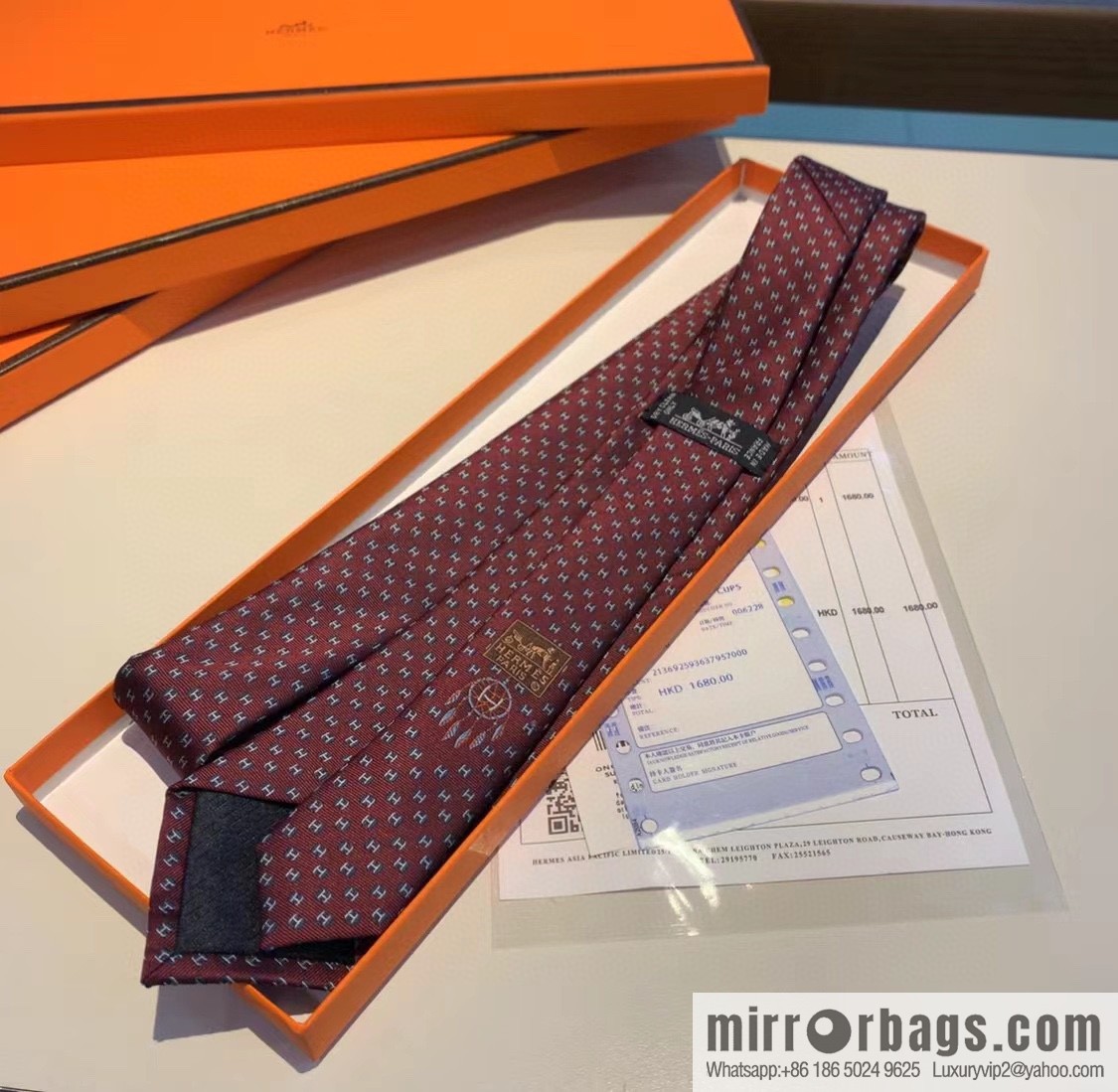 Hermes H letter men's new tie series