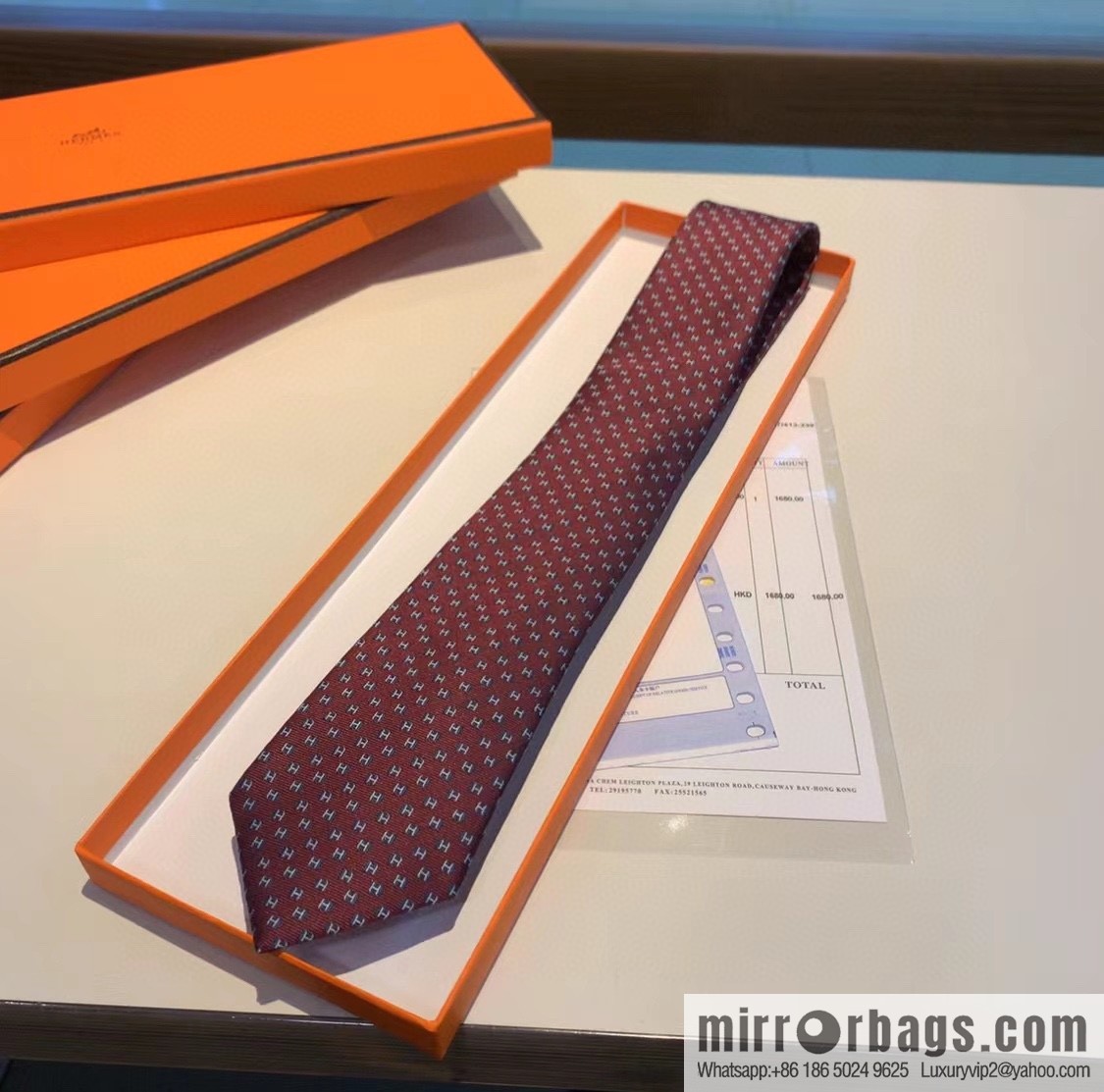 Hermes H letter men's new tie series