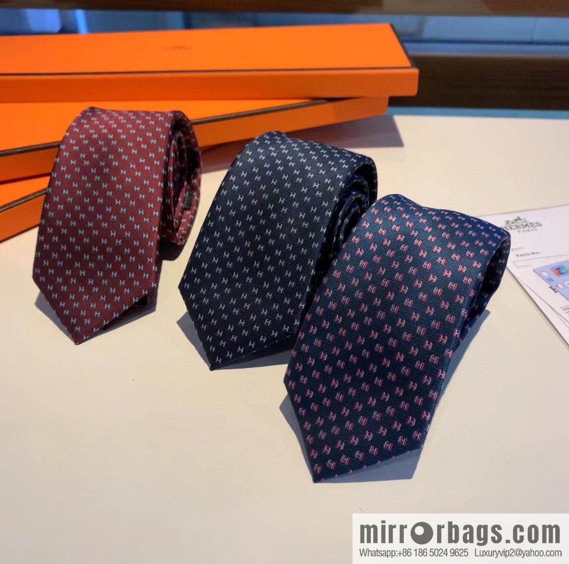 Hermes H letter men's new tie series