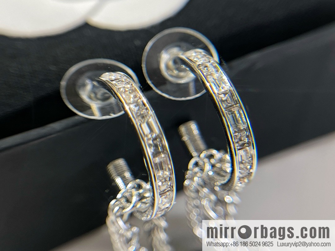 New ☑️ CHANEL Chanel double c fringed stud earrings