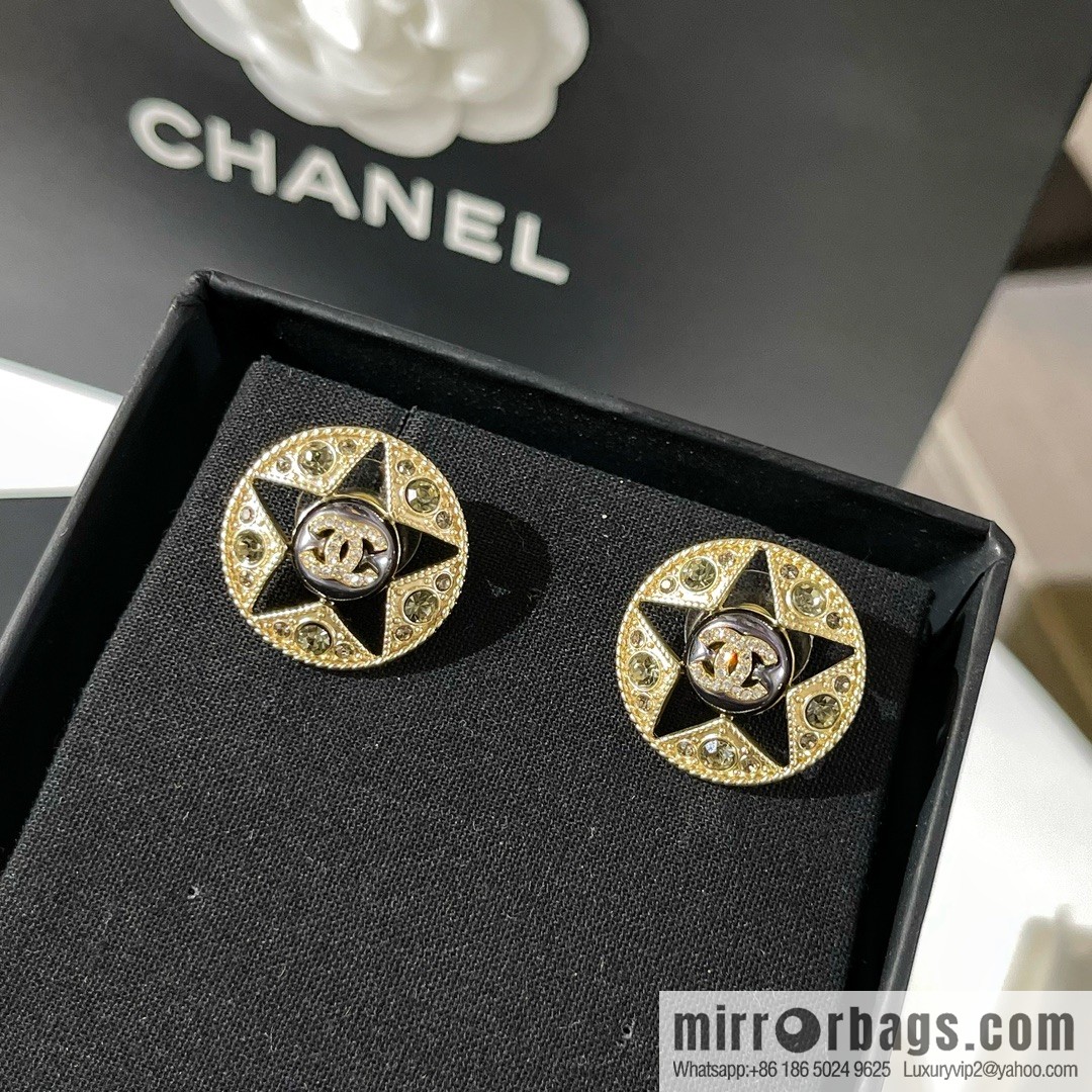 New ☑️ CHANEL Chanel double c pentagram ⭐ star stud earrings