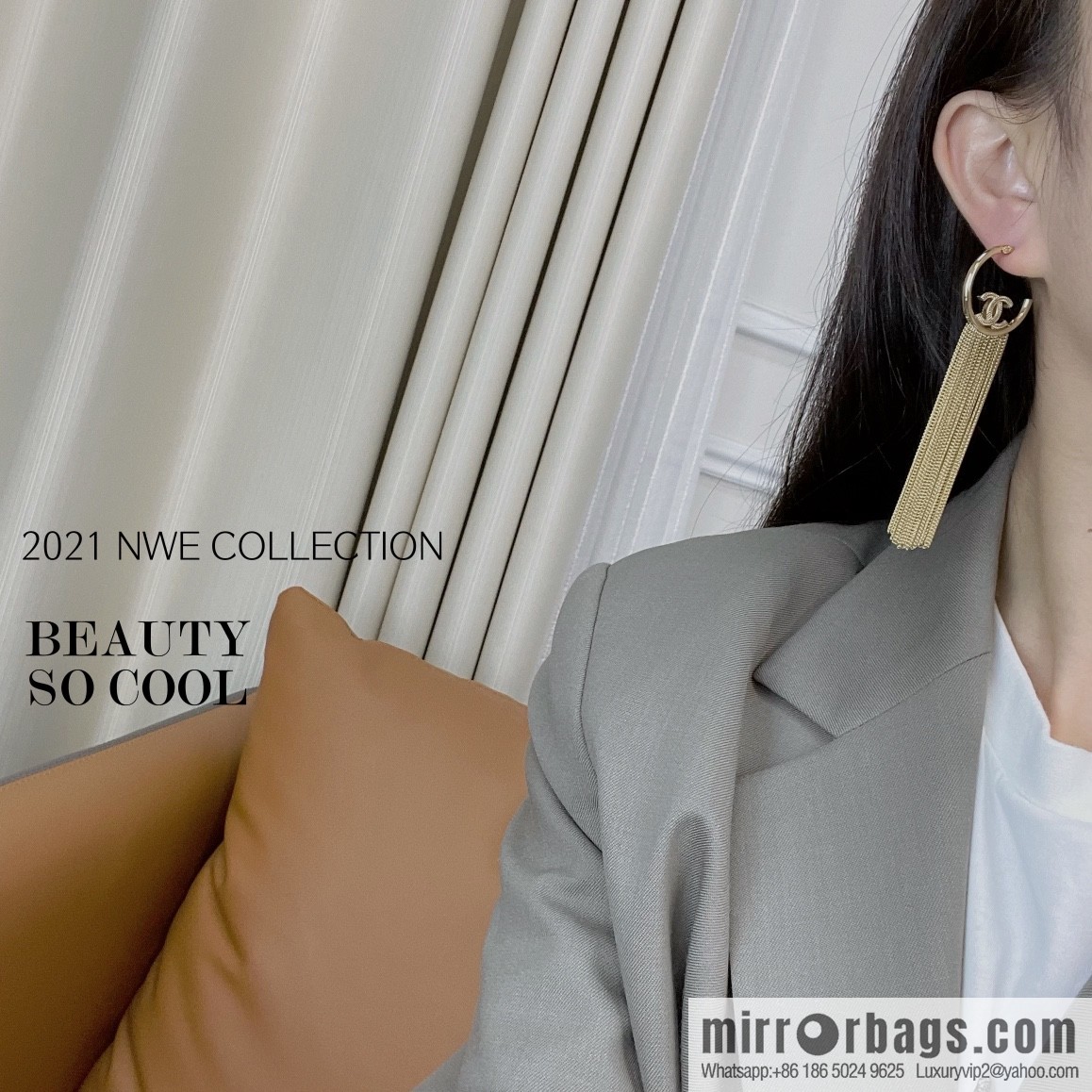 New ☑️ CHANEL Chanel double c fringed stud earrings