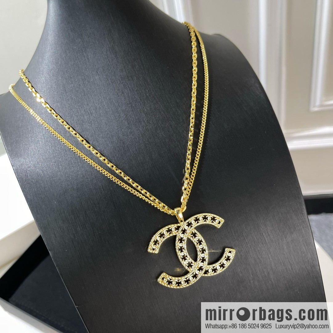 New ☑️ CHANEL Chanel double layer double c cut-out necklace